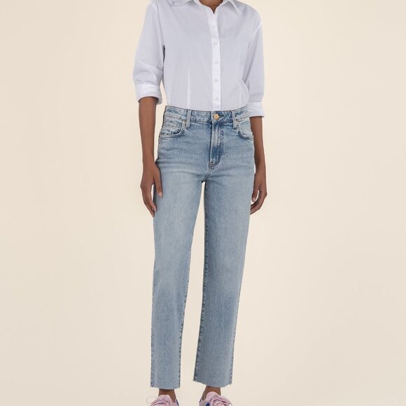 Kut from the Kloth Denim - Kut from the Kloth Fay High Rise Ankle Straight Leg Size 22 / Unite W/Lt Base Wa